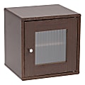 IRIS 14"H Cube Storage With Window Door, Brown Oak 1 thumbnail image