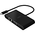 Belkin USB-C Multiport Adapter, USB-C to HDMI - USB A 3.0 - VGA, up to 100W Power Delivery, up 4k Resolution - for Notebook - 100 W - USB Type C - 1 x USB 3.0 - USB Type-C - Network (RJ-45) - HDMI - VGA - Wired