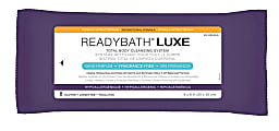 Medline ReadyBath LUXE Total Body Cleansing Heavyweight Washcloths, Antibacterial, Unscented, 8" x 8", White, 8 Washcloths Per Pack, Case Of 24 Packs