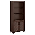 kathy ireland® Home by Bush Furniture Volcano Dusk Bookcase with Doors, Coastal Cherry, Standard Delivery