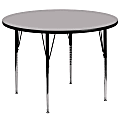 Flash Furniture 60" Round Thermal Laminate Activity Table With Standard Height-Adjustable Legs, Gray