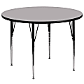 Flash Furniture 60" Round Thermal Laminate Activity Table With Standard Height-Adjustable Legs, Gray 1 thumbnail image