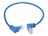 Tripp Lite Cat6 Ethernet Cable Up/Down Angled UTP Slim Molded M/M Blue 1ft - 1 ft - 28 AWG - Blue