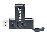 Manhattan USB-A Mini Multi-Card Reader/Writer, 5 Gbps (USB 3.2 Gen1 aka USB 3.0), 24-in-1, SuperSpeed USB, Windows or Mac, Black, Three Year Warranty, Blister - Card reader