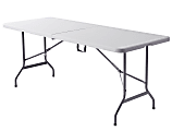 Realspace® Molded Plastic Top Folding Table with Handles, 29"H x 72"W x 29-1/4"D, Platinum/Charcoal