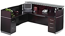 Mayline® Napoli Reception Station, With Return And 2 Pedestals, Sierra Cherry 1 thumbnail image