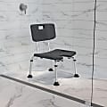 Flash Furniture Hercules Adjustable Bath And Shower Chair With U-Shaped Cutout, 33-3/4"H x 19-1/4"W x 20-1/2"D, Gray