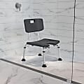 Flash Furniture Hercules Adjustable Bath And Shower Chair With U-Shaped Cutout, 33-3/4"H x 19-1/4"W x 20-1/2"D, Gray 1 thumbnail image