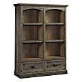 Sauder® Sonnet Springs 62"H 6-Shelf Bookcase With Drawers, Pebble Pine®/Khaki Pine