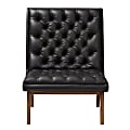 Baxton Studio Yasin Lounge Chair, Black/Walnut 1 thumbnail image