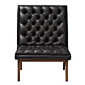 Baxton Studio Yasin Lounge Chair, Black/Walnut