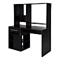 South Shore Annexe 48"W Computer Desk With Hutch, Pure Black