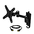 MegaMounts Full-Motion Wall Mount For 13 - 30" TVs With HDMI™ Cable, 4.8"H x 4.5"W x 4.5"D, Black 1 thumbnail image