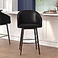 Flash Furniture Margo Commercial-Grade Mid-Back Modern Counter Stool, Black/Walnut 1 thumbnail image
