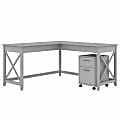 Bush Business Furniture Key West 60"W L-Shaped Corner Desk With 2-Drawer Mobile File Cabinet, Cape Cod Gray, Standard Delivery 1 thumbnail image