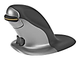 Posturite Penguin Wireless Ambidextrous Vertical Laser Mouse, Silver/Black