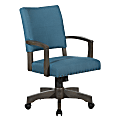 Office Star Santina Fabric High-Back Bankers Chair, Antique Gray/Blue