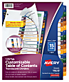 Avery® Ready Index® Plastic Table Of Contents Dividers, 15-Tab, Multicolor 1 thumbnail image