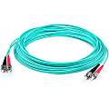 AddOn 15m ST (Male) to ST (Male) Aqua OM4 Duplex Fiber OFNR (Riser-Rated) Patch Cable - 100% compatible and guaranteed to work in OM4 and OM3 applications 1 thumbnail image