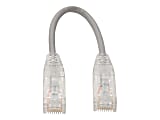 Tripp Lite Cat6 UTP Patch Cable (RJ45) - M/M, Gigabit, Snagless, Molded, Slim, Gray, 8 in. - First End: 1 x RJ-45 Male Network - Second End: 1 x RJ-45 Male Network - 1 Gbit/s - Patch Cable - Gold Plated Contact - 28 AWG - Gray