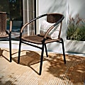 Flash Furniture Rattan Stack Chair, Black/Medium Brown 1 thumbnail image