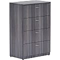 Lorell® 35-1/2"W x 22"D Lateral 4-Drawer File Cabinet, Weathered Charcoal