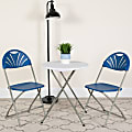Flash Furniture HERCULES Series 650-lb Capacity Plastic Fan Back Folding Chairs, Blue/Gray, Set Of 2 Chairs