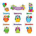 Carson Dellosa Education Colorful Owls Birthday Bulletin Board Set - Birthday, Learning Theme/Subject - 14, 12 (Owl, Month Heading) Shape - Multicolor - 1 Set