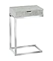 Monarch Specialties Nolan Accent Table, 24-1/2"H x 15-3/4"W x 10-1/4"D, Gray Cement/Chrome