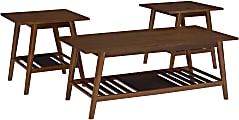 Linon Liberty 3-Piece Coffee And End Table Set, Walnut
