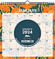 2024 Willow Creek Press Spiral Art Monthly Wall Calendar, 12" x 12", Marigold Floral, January to December