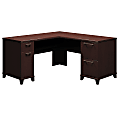 Bush Business Furniture Enterprise L Shaped Desk, 60"W, Mocha Cherry, Standard Delivery