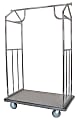 Hospitality 1 Source All-In-One Bellman's Cart, 66”H x 43”W x 25”D, Gray Carpet/Brushed Silver 1 thumbnail image