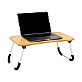 Mind Reader Woodland Collection Portable Laptop Desk with Folding Legs, 10-1/2" H x 13-3/4" W x 24-1/4" L, Beige