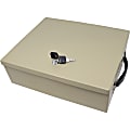 Nadex Coins NCS8-2010 Fire-Retardant Security Box with Keyed Lock - Steel - Beige - 11" Height x 14.4" Width