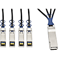 Tripp Lite 40GbE QSFP+ to 10GbE SFP+ Passive Copper Breakout Cable QSFP-4SFP10G Compatible 3M 10', N28103MBK 1 thumbnail image