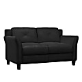 Lifestyle Solutions Hanson Microfiber Loveseat, Black 1 thumbnail image