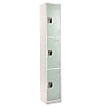 Alpine Large 3-Tier Steel Lockers, 72”H x 12”W x 12”D, Misty Green, Pack Of 4 Lockers