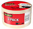 Scotch® Home and Office Masking Tape, 3 Tape Rolls, 3/4 in x 60 yd, 3" Core, Tan 1 thumbnail image