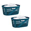 Mind Reader Laundry Basket/Clothes Hampers, 40 L, 10-1/2”H x 14-1/2”W x 23"L, Blue, Set Of 2 Hampers