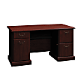 Bush Business Furniture Syndicate Office Desk With 2 Pedestals, 60"W, Harvest Cherry, Standard Delivery