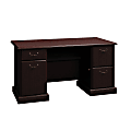 Bush Business Furniture Syndicate Office Desk With 2 Pedestals, 60"W, Mocha Cherry, Standard Delivery