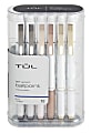 TUL® BP Series Retractable Ballpoint Pens, Medium Point, 1.0 mm, Pearl White Barrel, Blue Ink, Pack Of 12 Pens