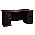 Bush Business Furniture Syndicate Office Desk With 2 Pedestals, 72"W, Mocha Cherry, Standard Delivery