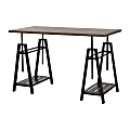 Homestar North America Adjustable Home Office Desk, Rectangular, FSC® Certified, Mocha/Brown 1 thumbnail image