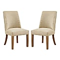 Office Star Evelina Fabric/Wood Dining Chairs, 37-3/4”H x 21”W x 26”D, Rain, Pack Of 2 Chairs