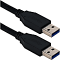 QVS 10ft USB 3.0/3.1 Type A Male to Male 5Gbps Black Cable - 10 ft USB Data Transfer Cable for Computer - First End: 1 x USB 3.1 Type A - Male - Second End: 1 x USB 3.1 Type A - Male - 5 Gbit/s - Shielding - Black - 1