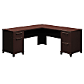 Bush Business Furniture Enterprise 71"W L-Shaped Corner Desk, Mocha Cherry, Premium Installation