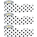 Teacher Created Resources Scalloped Border Trim, Black Polka Dots/White, 50' Per Roll, Pack Of 3 Rolls 1 thumbnail image