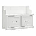 Bush Furniture Woodland 40"W Entryway Bench With Doors, White Ash, Standard Delivery 1 thumbnail image